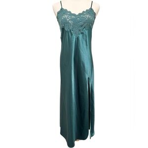 Victoria’s Secret Emerald Green Satin Slip Nightgown